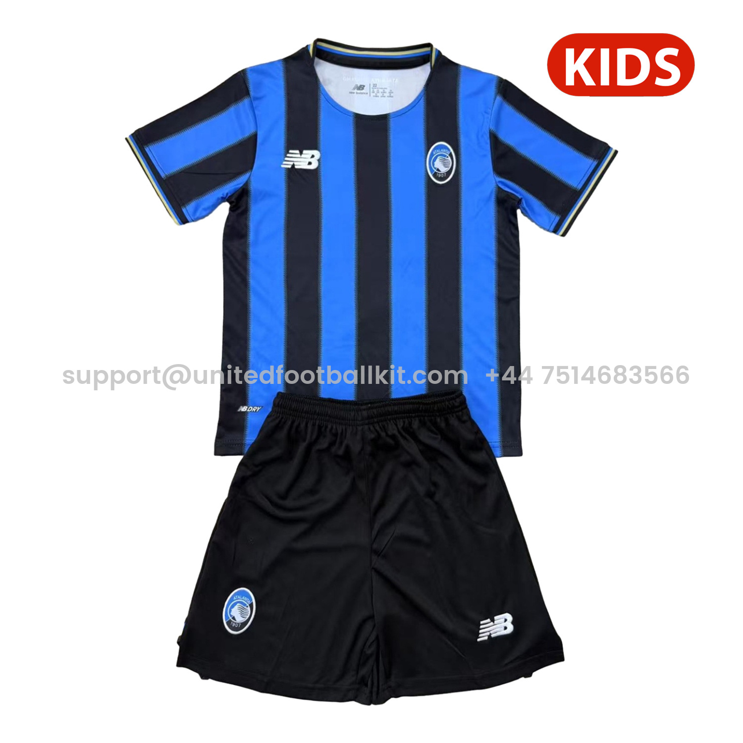 Unitedfootballkit.com | Atalanta 25-26 Home Unsponsored Kids Kit -Customize Name, Number and Patch | Worldwide Shipping