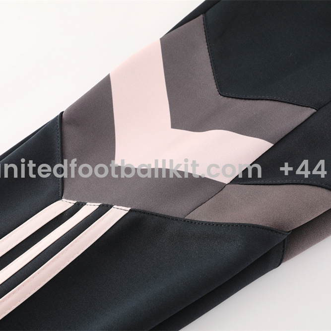 Unitedfootballkit.com | Real Madrid 24-25 Jacket Training Tracksuit - Light Pink Top and Black Pants -Customize Name, Number and Patch | Worldwide Shipping