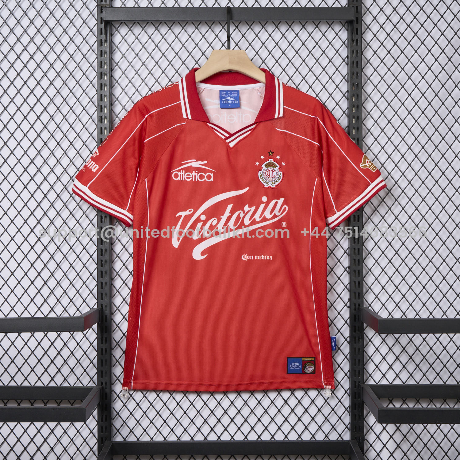 Unitedfootballkit.com | Retro Toluca 1999-00 Home Jersey -Customize Name, Number and Patch | Worldwide Shipping