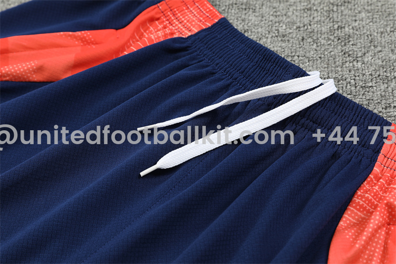 Unitedfootballkit.com | Manchester United 24-25 Short-Sleeve Training Kids Kit - Deep Blue -Customize Name, Number and Patch | Worldwide Shipping