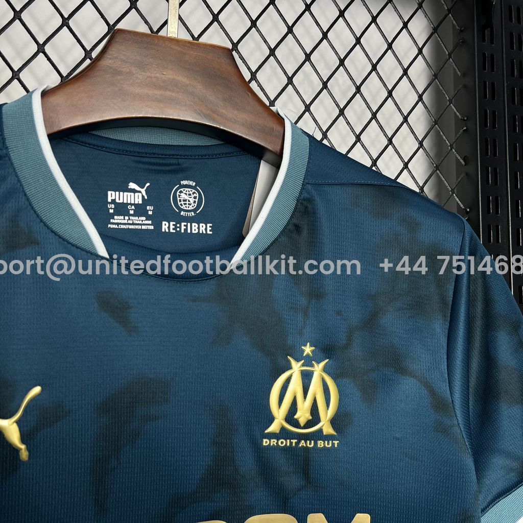 Unitedfootballkit.com | Marseille 24-25 Away Jersey - Fans Version -Customize Name, Number and Patch | Worldwide Shipping