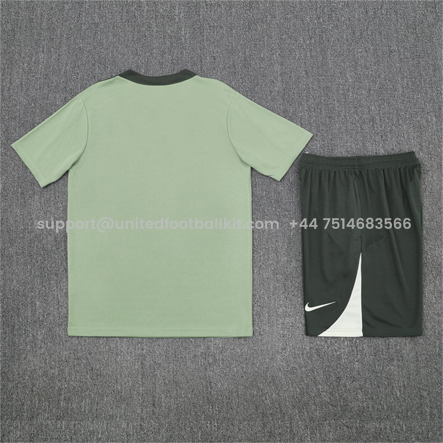 Unitedfootballkit.com | C.H.E.L.S.E.A 25-26 Short-Sleeve Training Set - Light Green Top & Army Green Shorts -Customize Name, Number and Patch | Worldwide Shipping