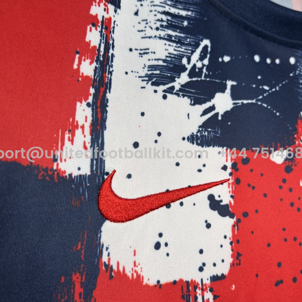 Unitedfootballkit.com | Paris Saint-Germain PSG 24-25 Pre-match Jersey - Fans Version -Customize Name, Number and Patch | Worldwide Shipping