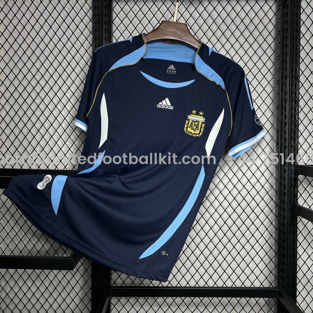 Unitedfootballkit.com | Retro Argentina 2006 Away Stadium Jersey -Customize Name, Number and Patch | Worldwide Shipping