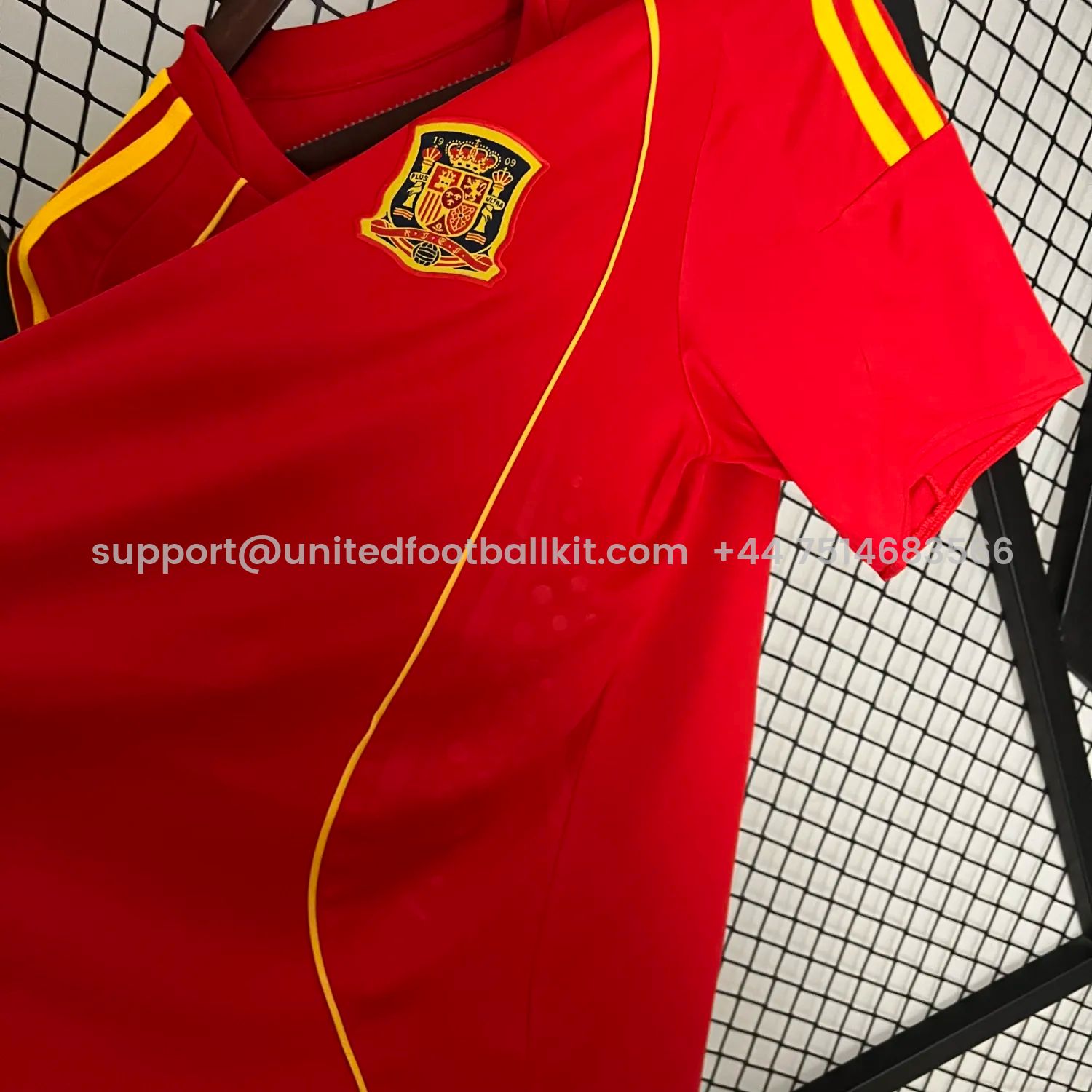 Unitedfootballkit.com | Retro Spain 2008 Home Stadium Jersey -Customize Name, Number and Patch | Worldwide Shipping