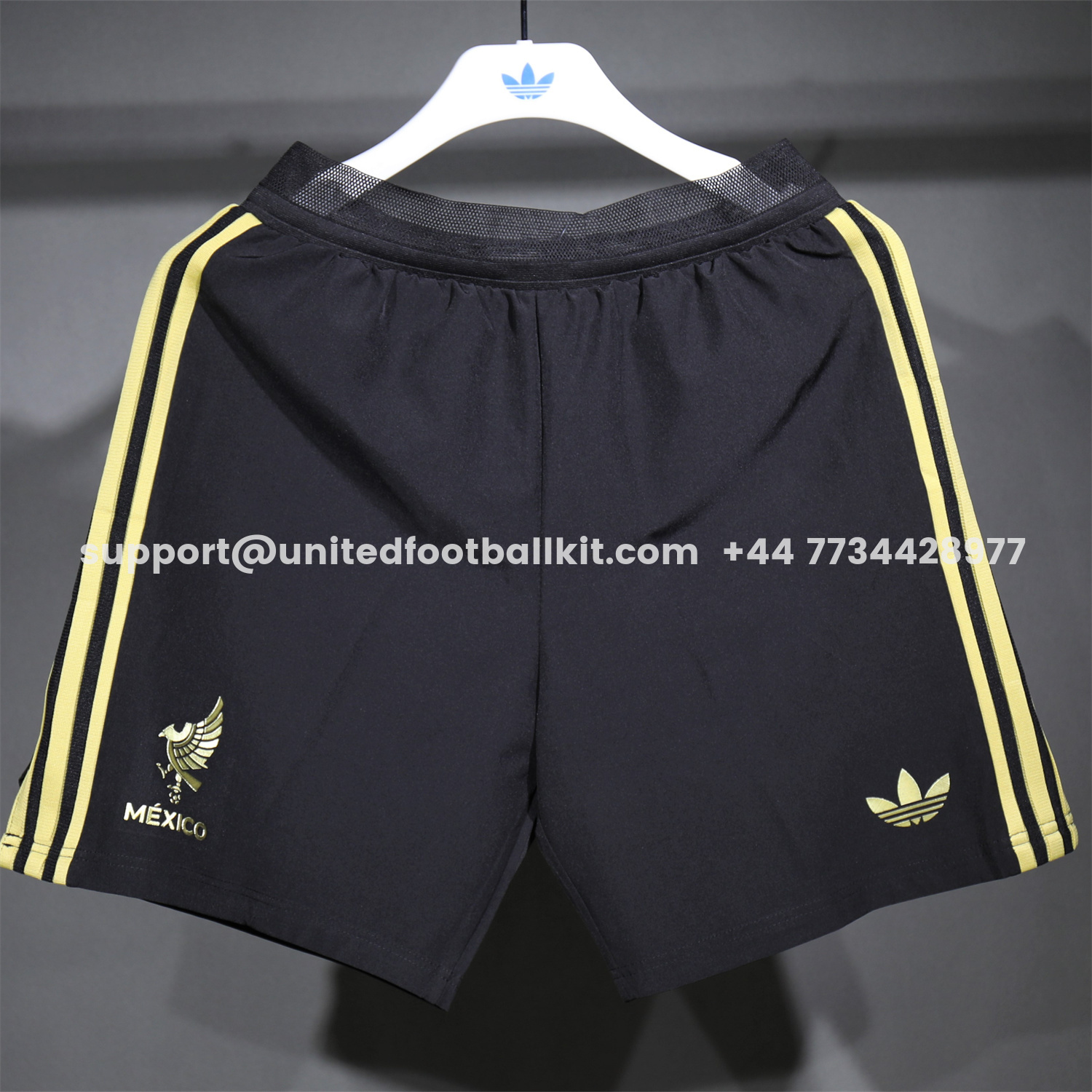 Unitedfootballkit.com | Mexico 2025 Gold Cup Black Shorts - Player Version -Customize Name, Number and Patch | Worldwide Shipping