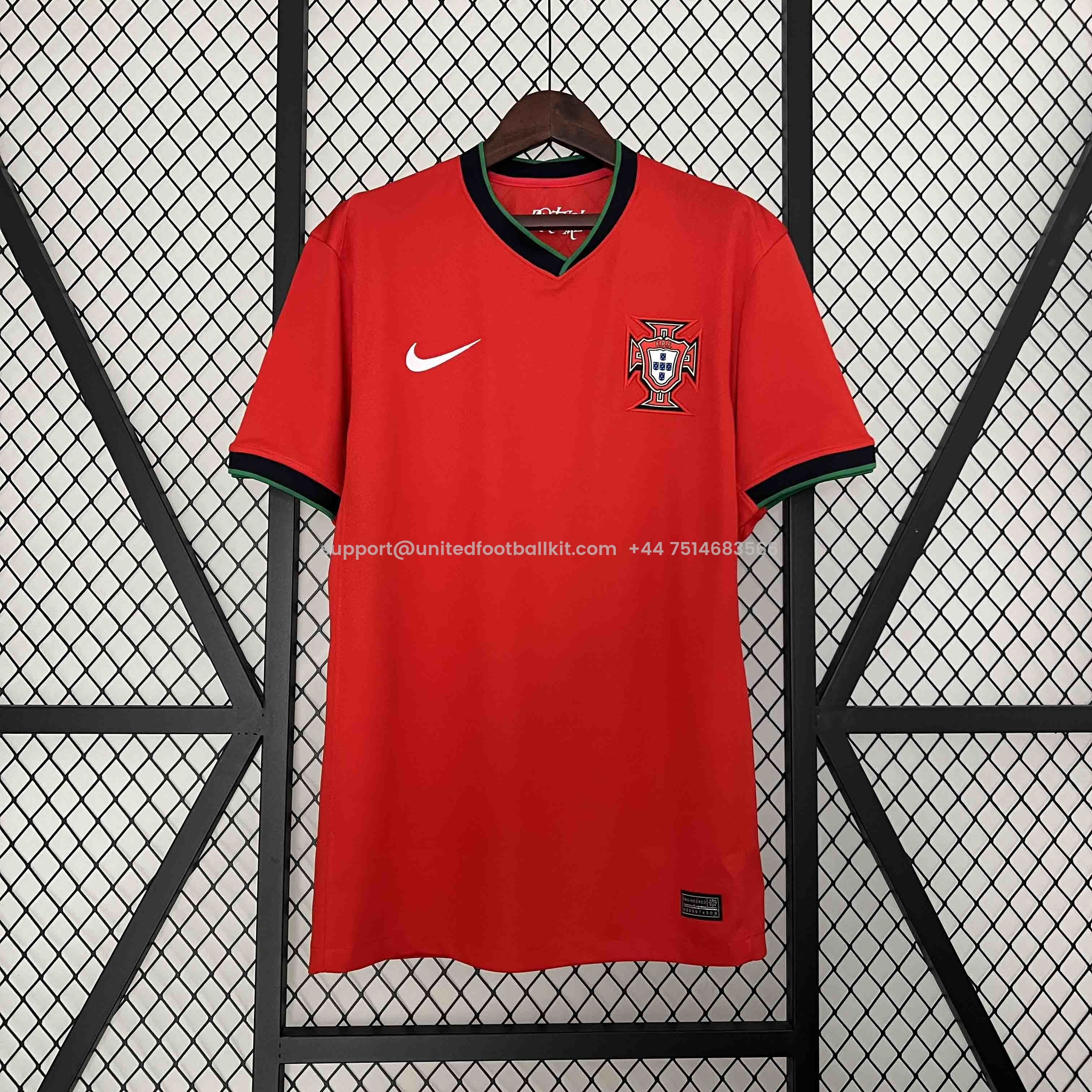 Unitedfootballkit.com | Portugal 2024 Home Stadium Jersey - Fans Version -Customize Name, Number and Patch | Worldwide Shipping