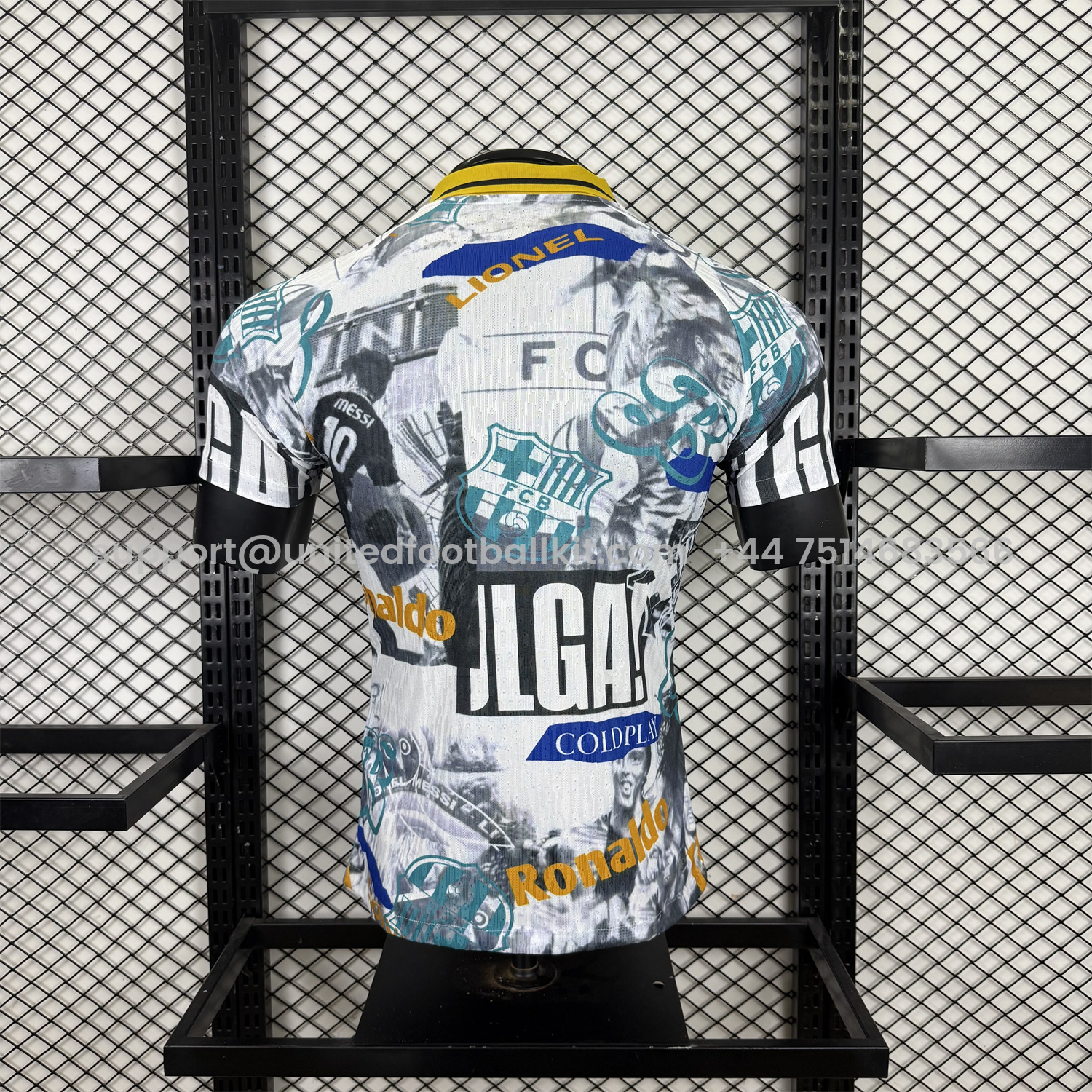 Unitedfootballkit.com | Barcelona 25-26 Ronaldinho Photo Collage Style POLO Colorful Special Jersey - Player Version -Customize Name, Number and Patch | Worldwide Shipping