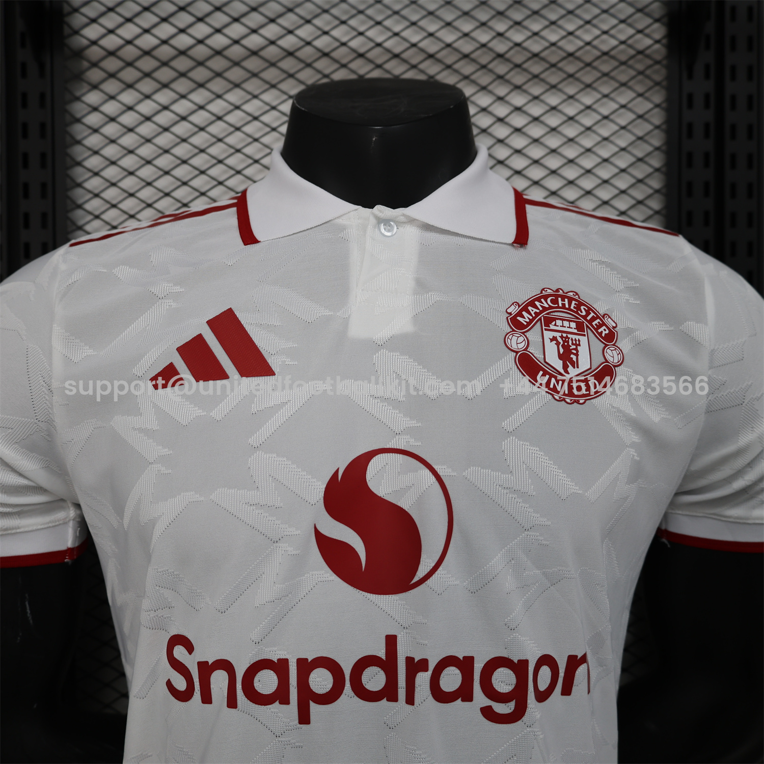 Unitedfootballkit.com | Manchester United 24-25 White POLO Jersey - Player Version -Customize Name, Number and Patch | Worldwide Shipping