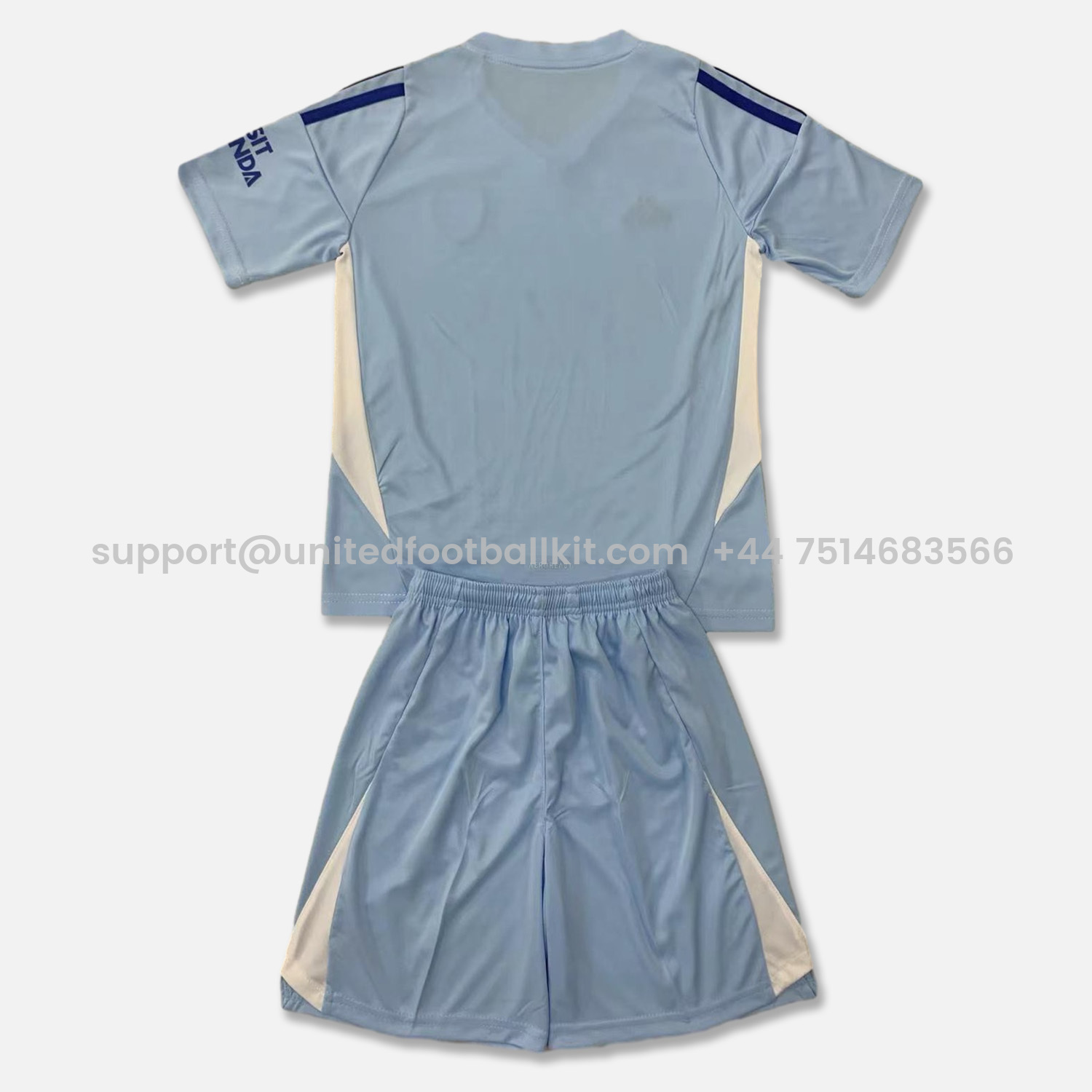 Unitedfootballkit.com | Arsenal 24-25 Lake Blue Goalkeeper Kids Kit -Customize Name, Number and Patch | Worldwide Shipping