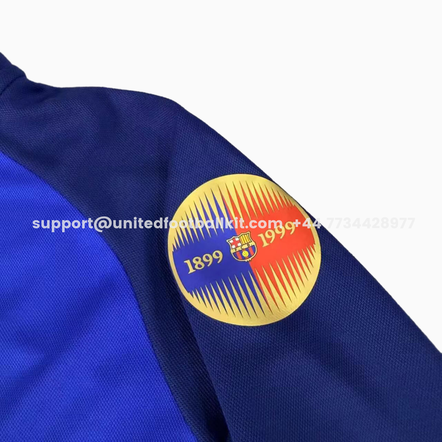 Unitedfootballkit.com | Retro Barcelona 99-00 Home 100th anniversary Long Sleeves Kids Kit -Customize Name, Number and Patch | Worldwide Shipping