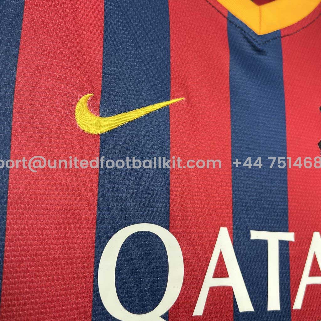 Unitedfootballkit.com | Retro Barcelona 13-14 Home Stadium Jersey -Customize Name, Number and Patch | Worldwide Shipping