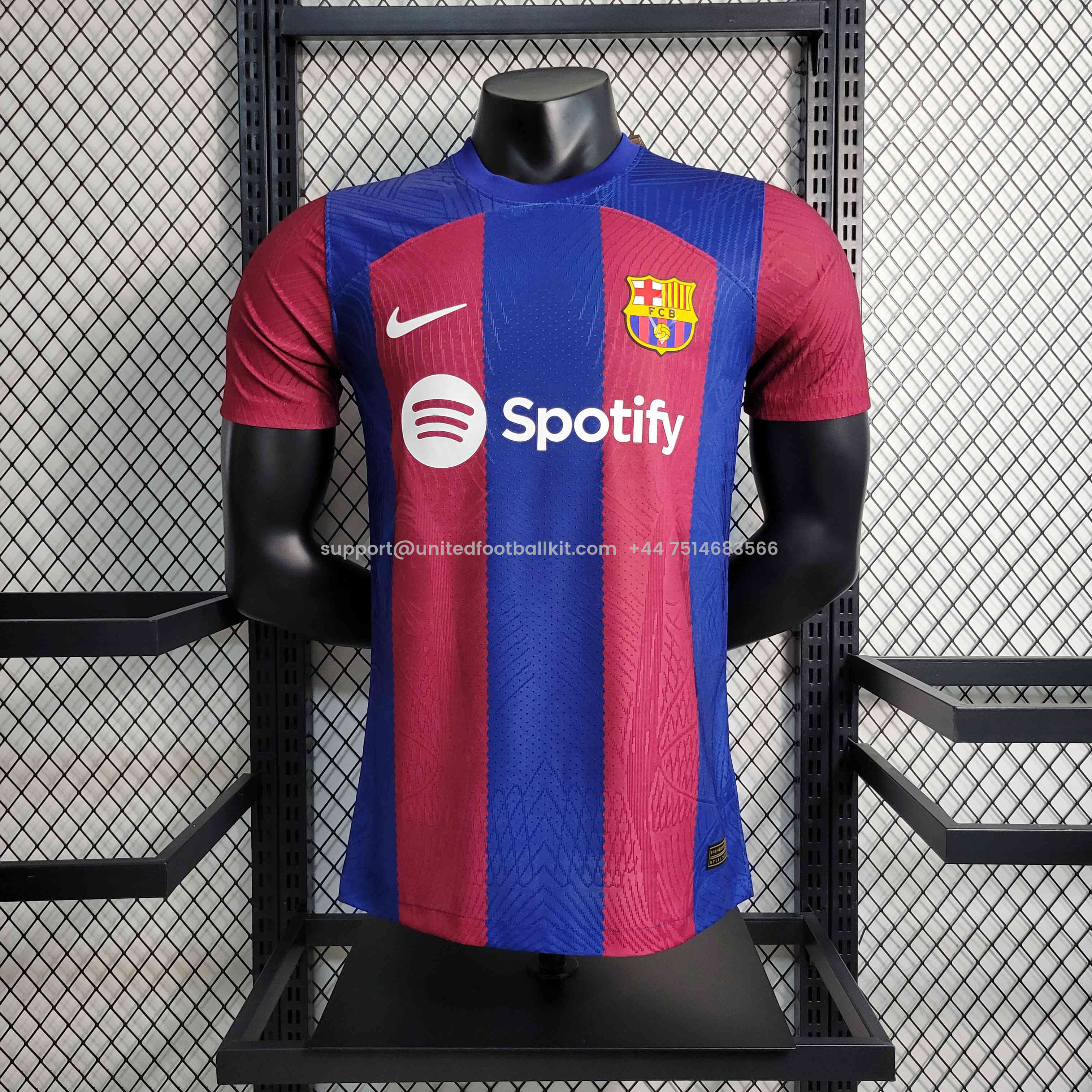 Unitedfootballkit.com | Barcelona 23-24 Home Stadium Jersey - Player Version -Customize Name, Number and Patch | Worldwide Shipping