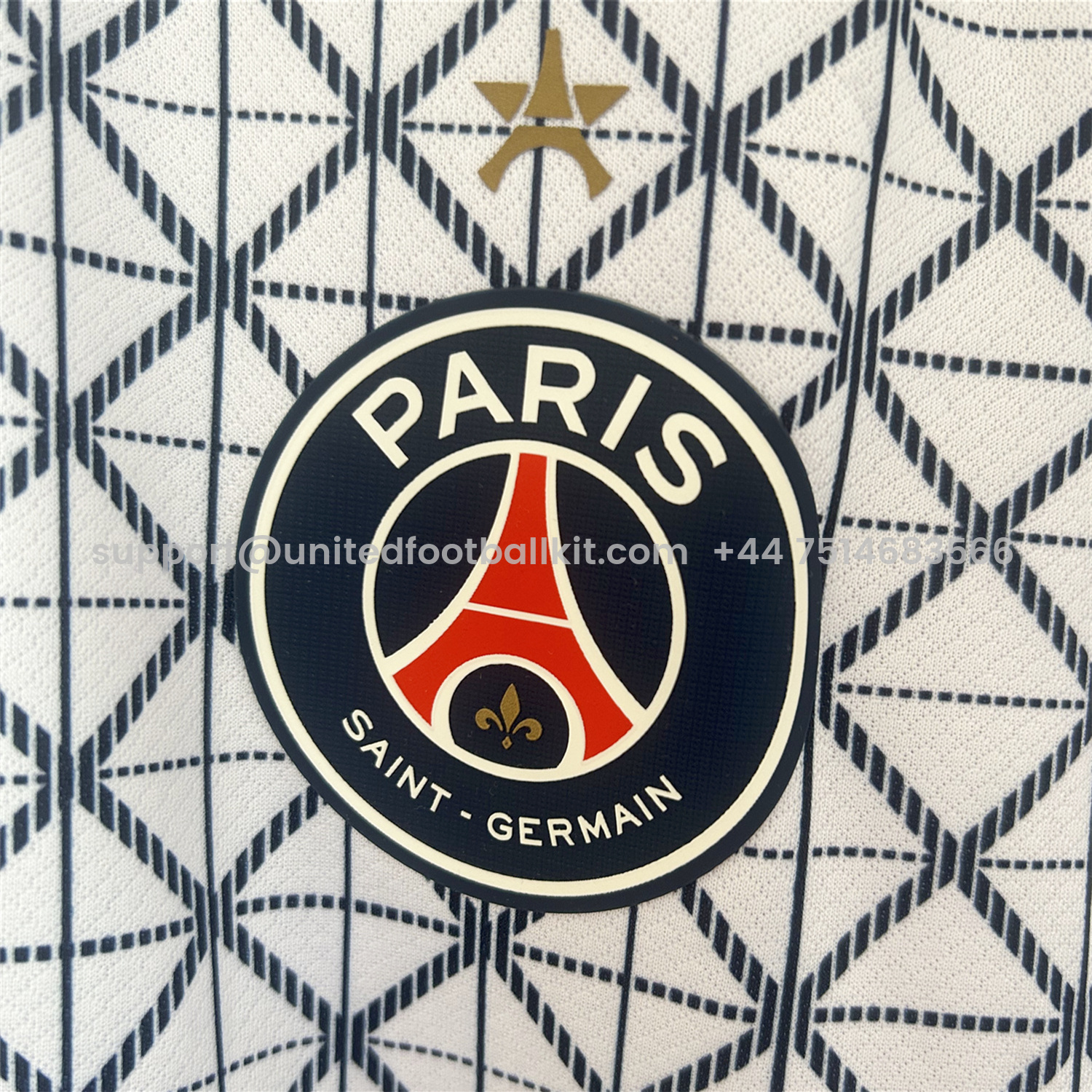 Unitedfootballkit.com | Paris Saint-Germain PSG 25-26 White Pre-Match Training Jersey - Fans Version -Customize Name, Number and Patch | Worldwide Shipping