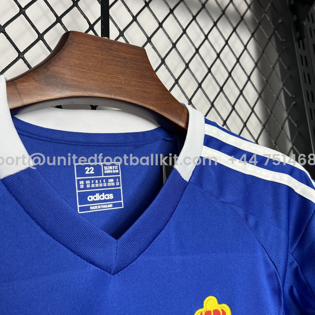Unitedfootballkit.com | Real Oviedo 24-25 Home Kids Kit -Customize Name, Number and Patch | Worldwide Shipping
