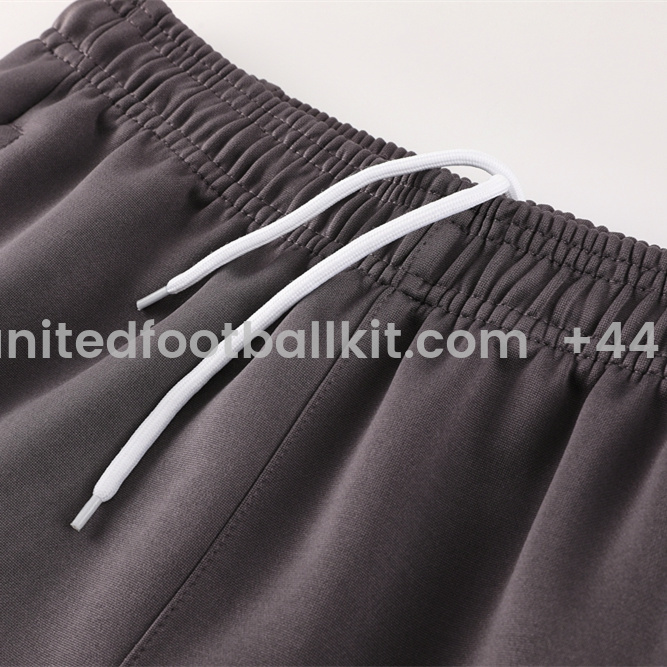 Unitedfootballkit.com | Real Madrid 24-25 Trefoil Vintage Jacket Training Tracksuit - Grey -Customize Name, Number and Patch | Worldwide Shipping