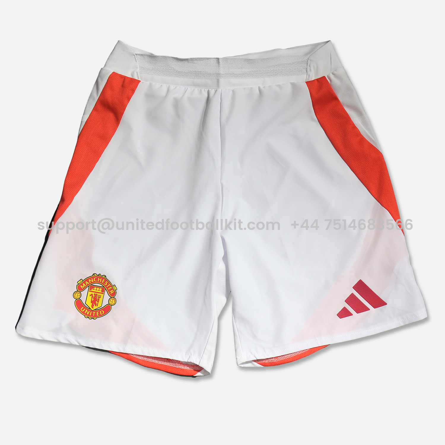 Unitedfootballkit.com | Manchester United 24-25 Home Shorts - Player Version -Customize Name, Number and Patch | Worldwide Shipping