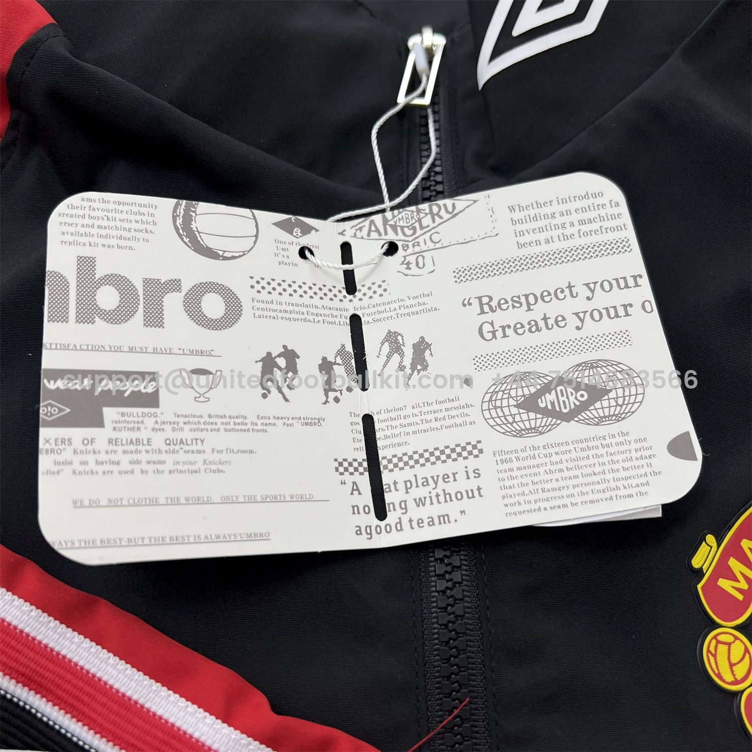 Unitedfootballkit.com | Retro Manchester United 1998-99 Throwback Windbreaker Jacket - Black and Red -Customize Name, Number and Patch | Worldwide Shipping