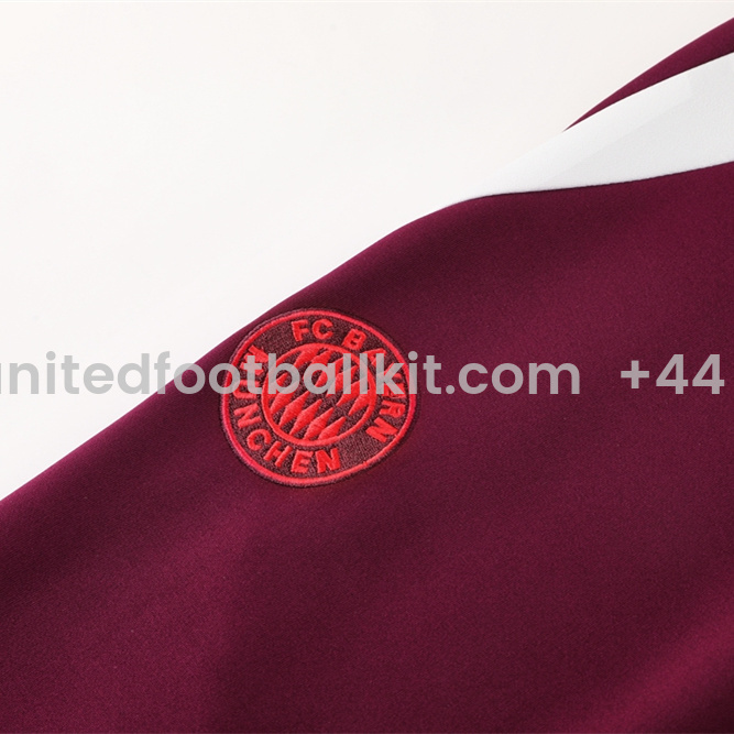 Unitedfootballkit.com | Bayern Munich 24-25 Jacket Training Tracksuit - Claret Red -Customize Name, Number and Patch | Worldwide Shipping