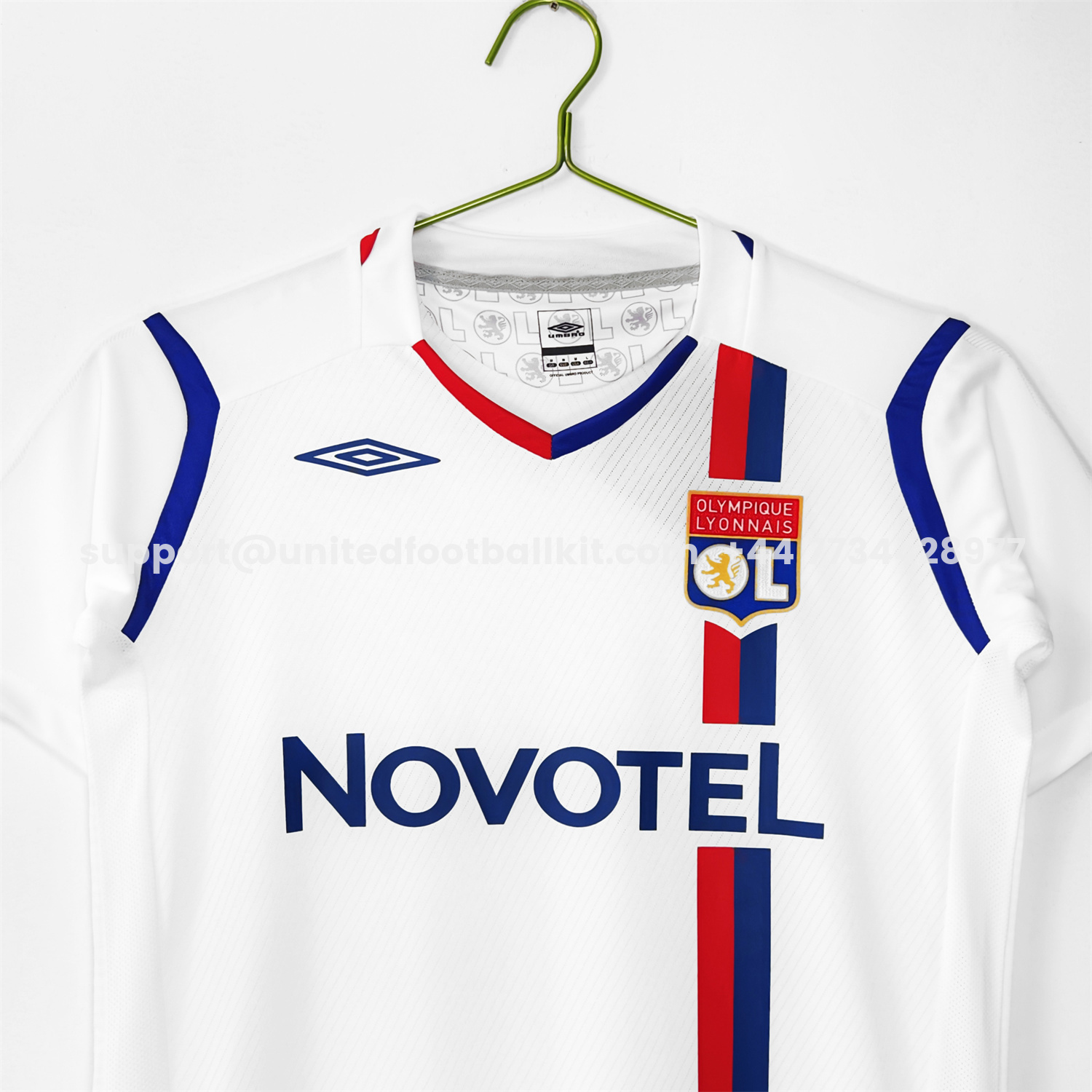 Unitedfootballkit.com | Retro Lyon 2008-09 Home Jersey -Customize Name, Number and Patch | Worldwide Shipping