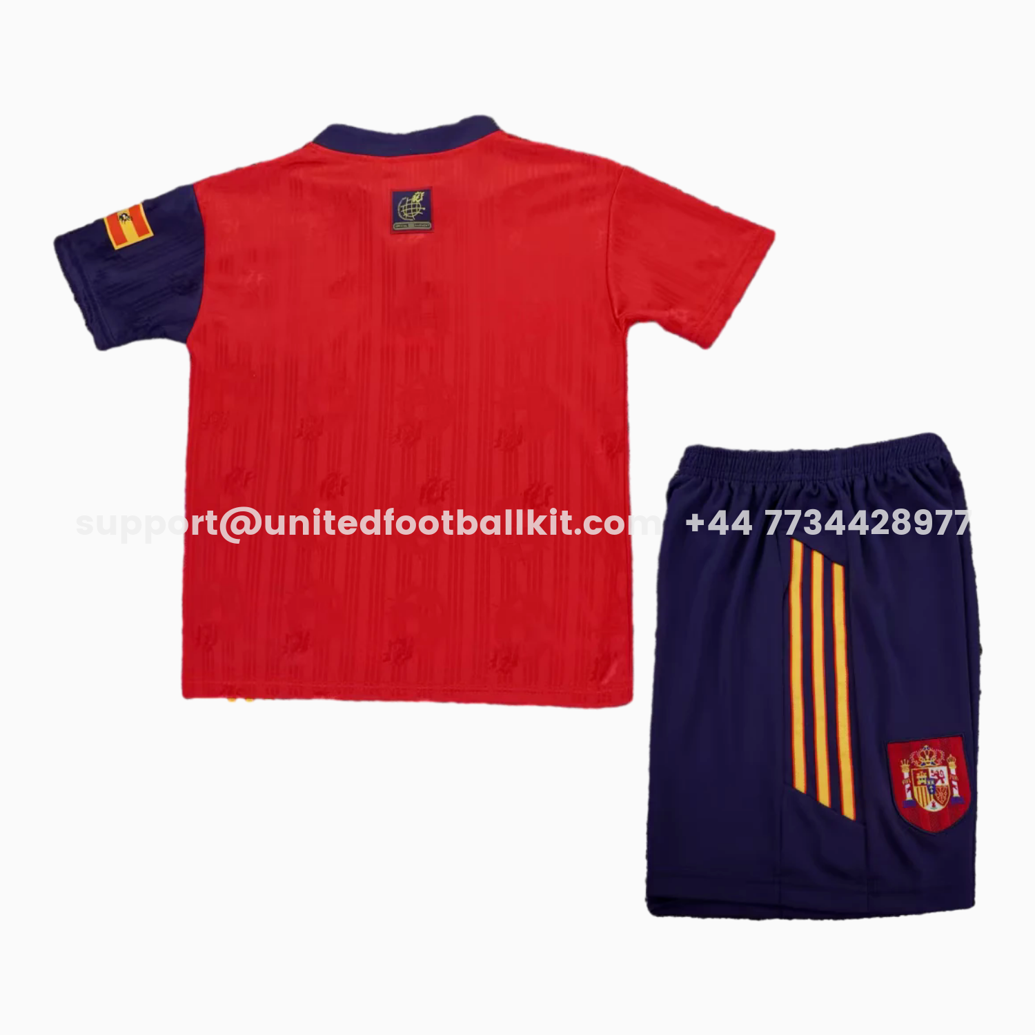 Unitedfootballkit.com | Retro Spain 1996 Home Kids Kit -Customize Name, Number and Patch | Worldwide Shipping