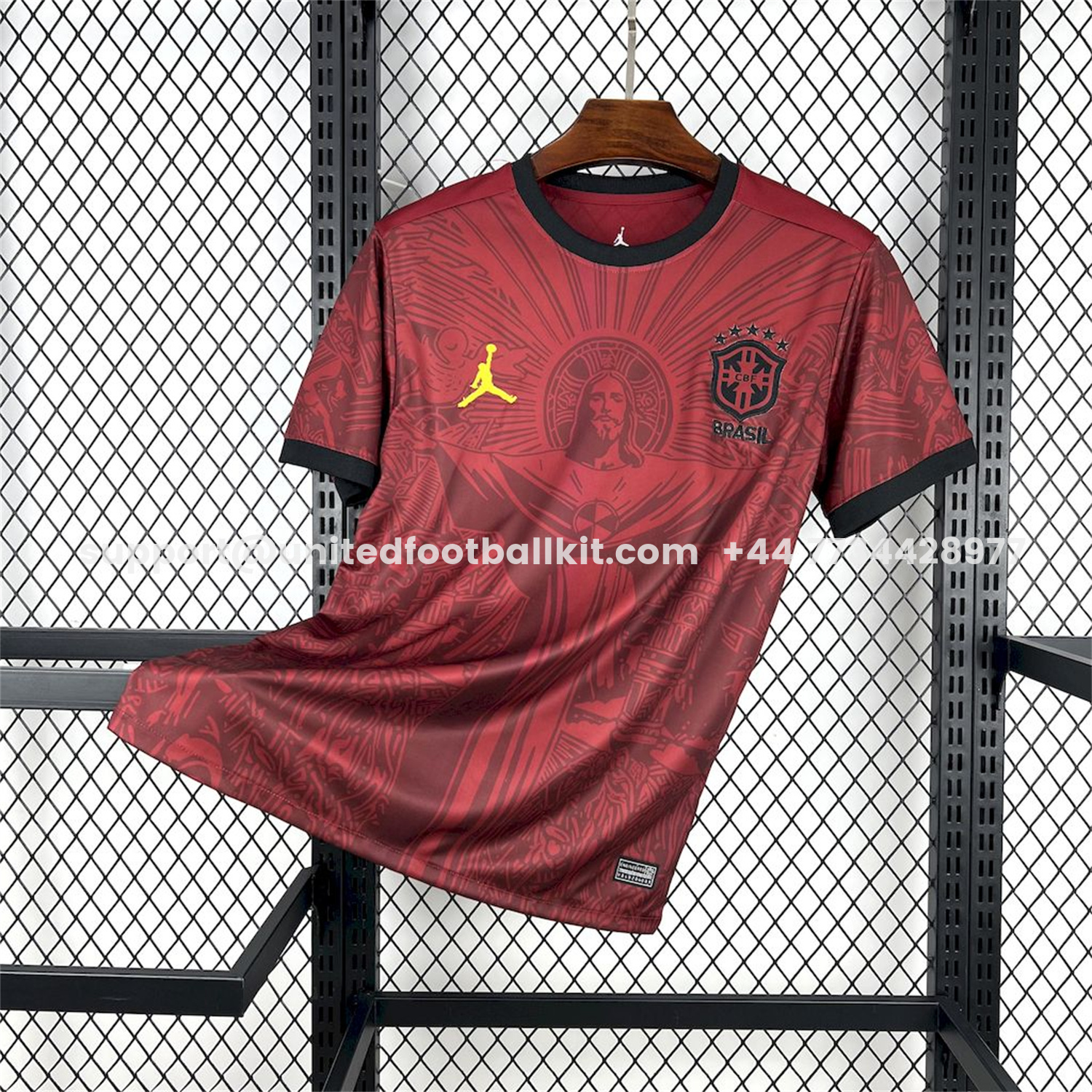 Unitedfootballkit.com | Brazil 25-26 Jordan Maroon Deep Red Special Edition Jersey - Fans Version -Customize Name, Number and Patch | Worldwide Shipping