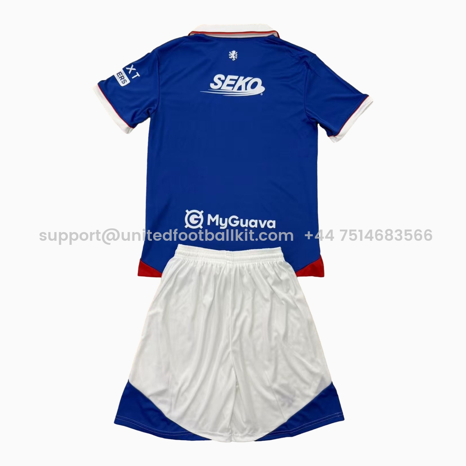 Unitedfootballkit.com | Glasgow Rangers 25-26 Home Men's Adult Jersey Set - Fans Version -Customize Name, Number and Patch | Worldwide Shipping