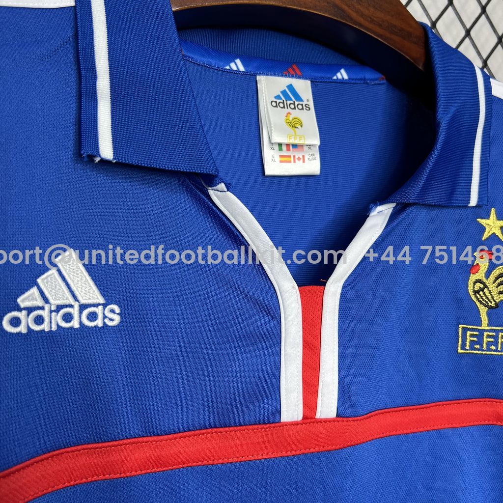 Unitedfootballkit.com | Retro France 2000 Home Stadium Jersey -Customize Name, Number and Patch | Worldwide Shipping
