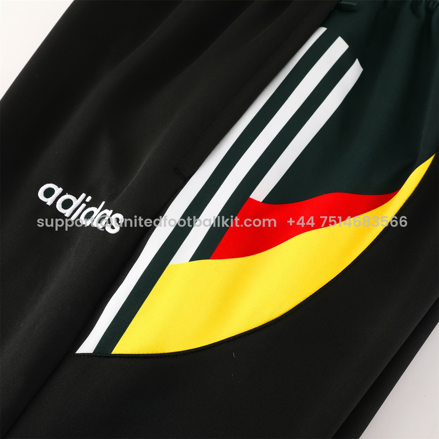 Unitedfootballkit.com | Germany 2024 Jacket Training Tracksuit - White With Yellow, Red And Black Stripe -Customize Name, Number and Patch | Worldwide Shipping