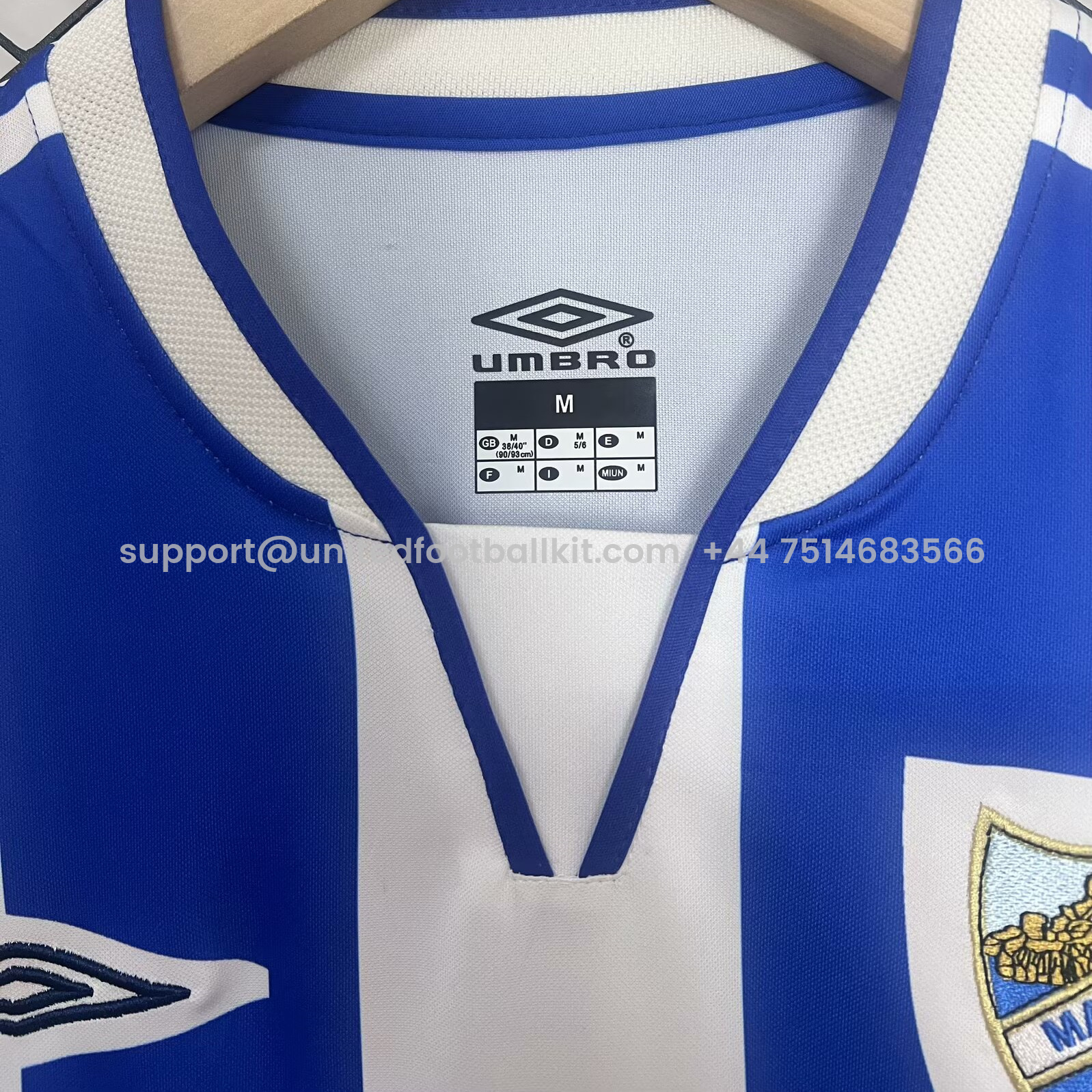 Unitedfootballkit.com | Retro Málaga 2005-06 Home Jersey -Customize Name, Number and Patch | Worldwide Shipping
