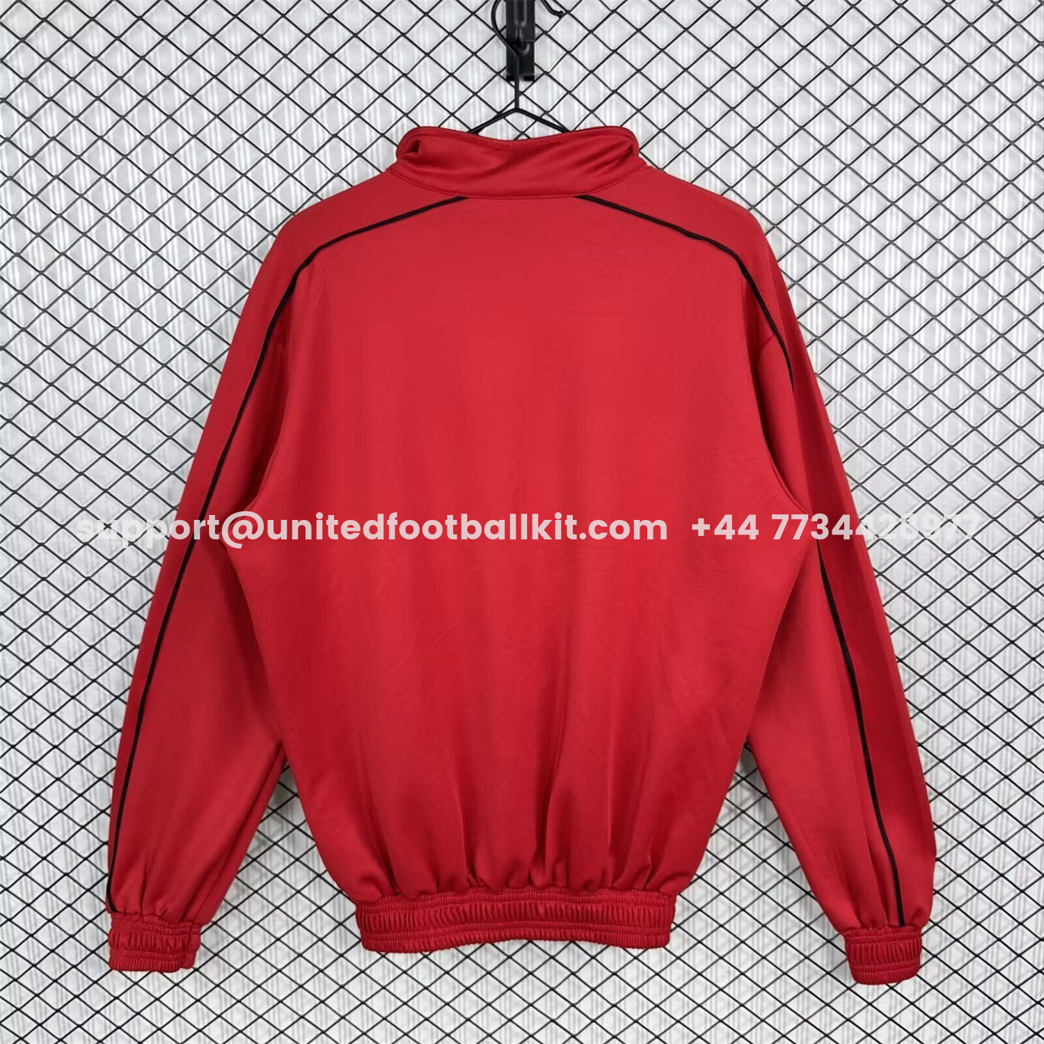 Unitedfootballkit.com | Frankfurt 25-26 Training Windbreaker Jacket - Red -Customize Name, Number and Patch | Worldwide Shipping