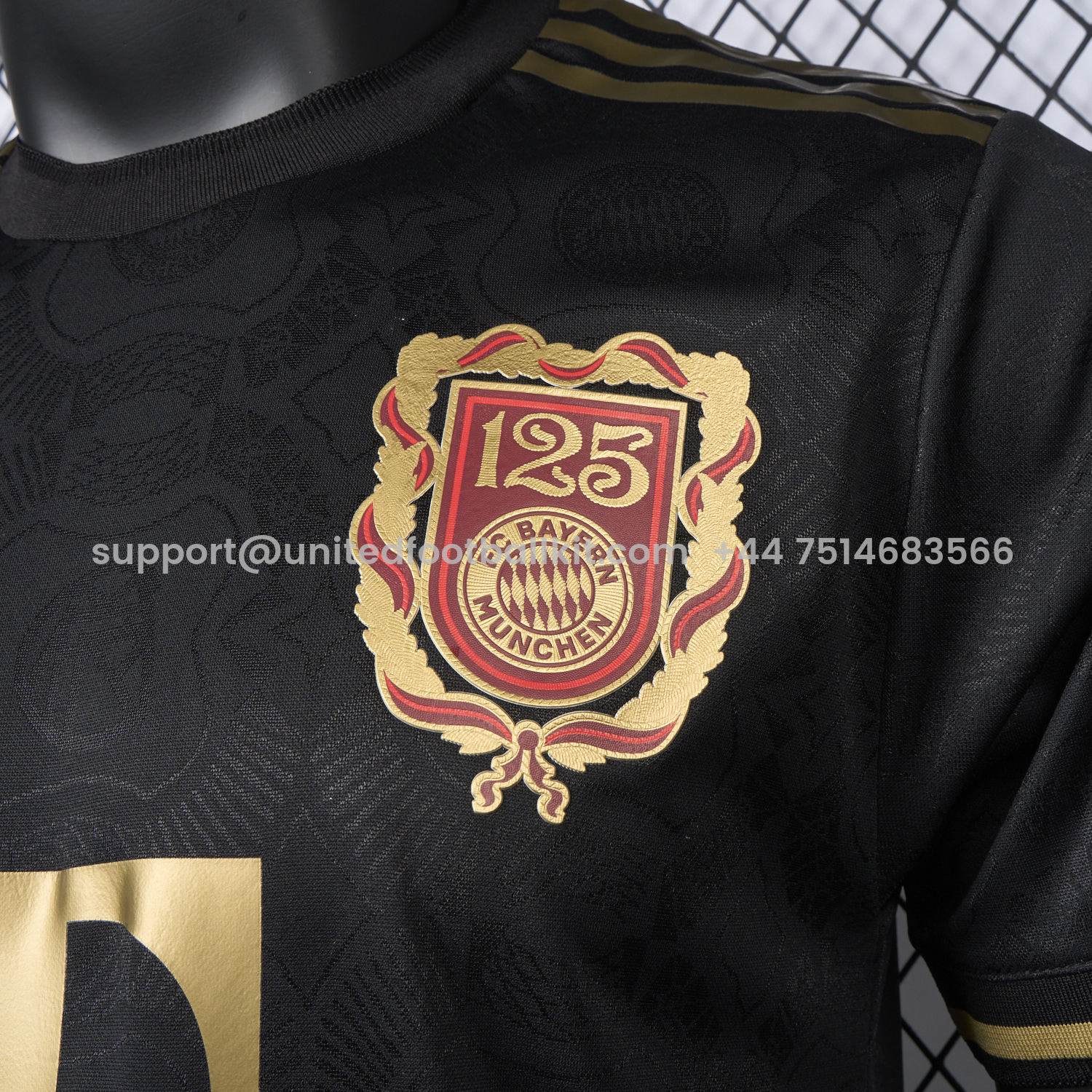 Unitedfootballkit.com | Bayern Munich 2025 Black 125th Anniversary Jersey - Player Version -Customize Name, Number and Patch | Worldwide Shipping