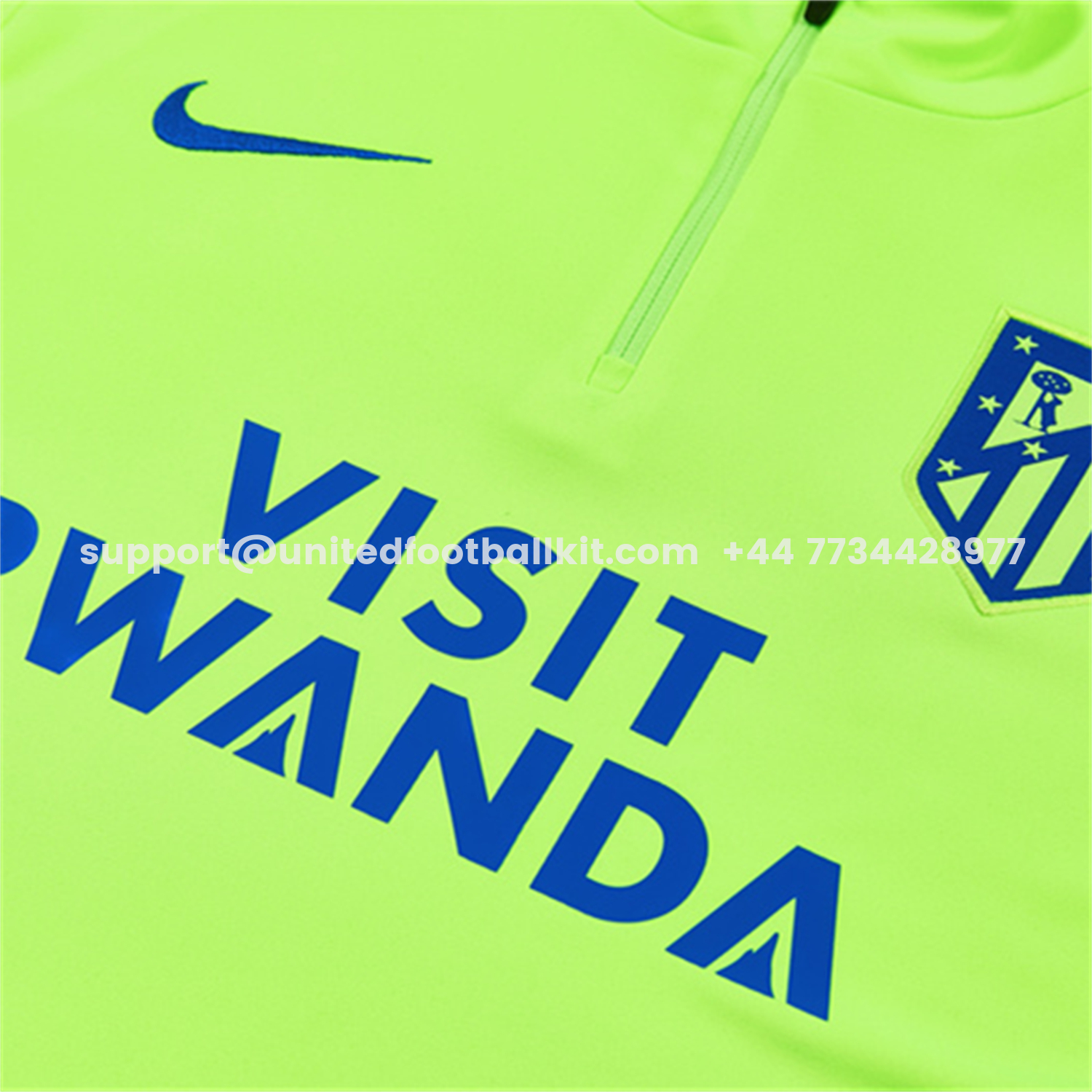 Unitedfootballkit.com | Atletico Madrid 26-27 Long Sleeves Training Set - Neon Green Top & Black Pants -Customize Name, Number and Patch | Worldwide Shipping