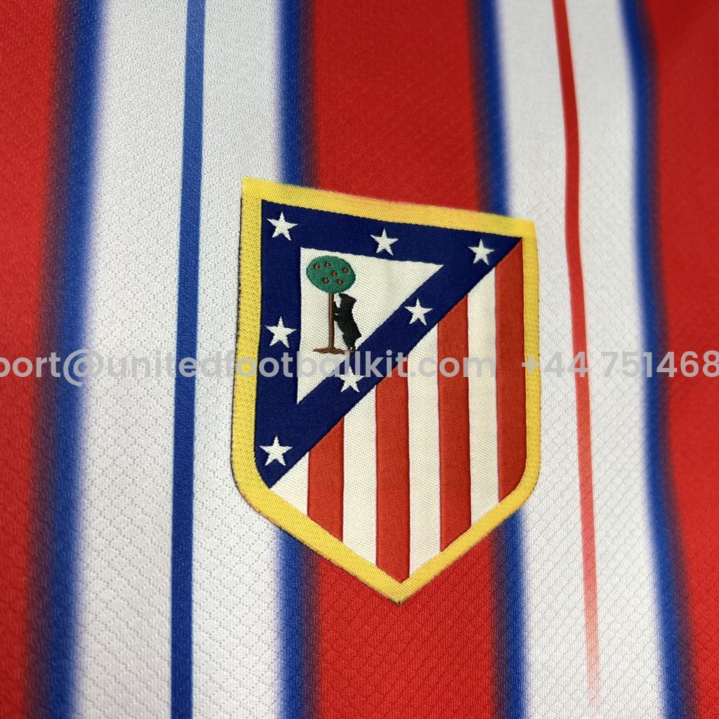 Unitedfootballkit.com | Atletico Madrid 24-25 Home Stadium Jersey - Fans Version -Customize Name, Number and Patch | Worldwide Shipping