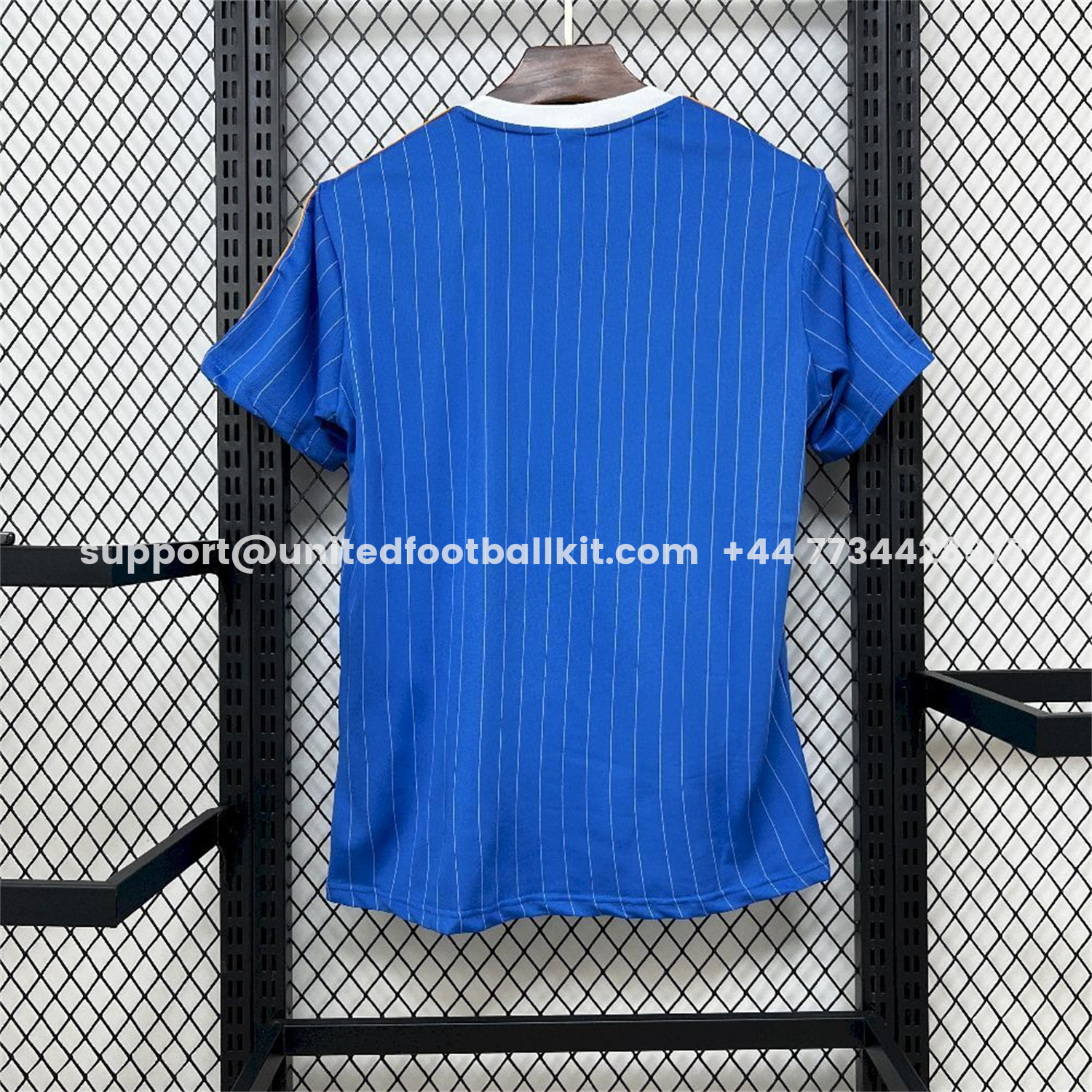 Unitedfootballkit.com | Real Madrid 25-26 Trefoil White Lines Blue Travel Jersey - Fans Version -Customize Name, Number and Patch | Worldwide Shipping