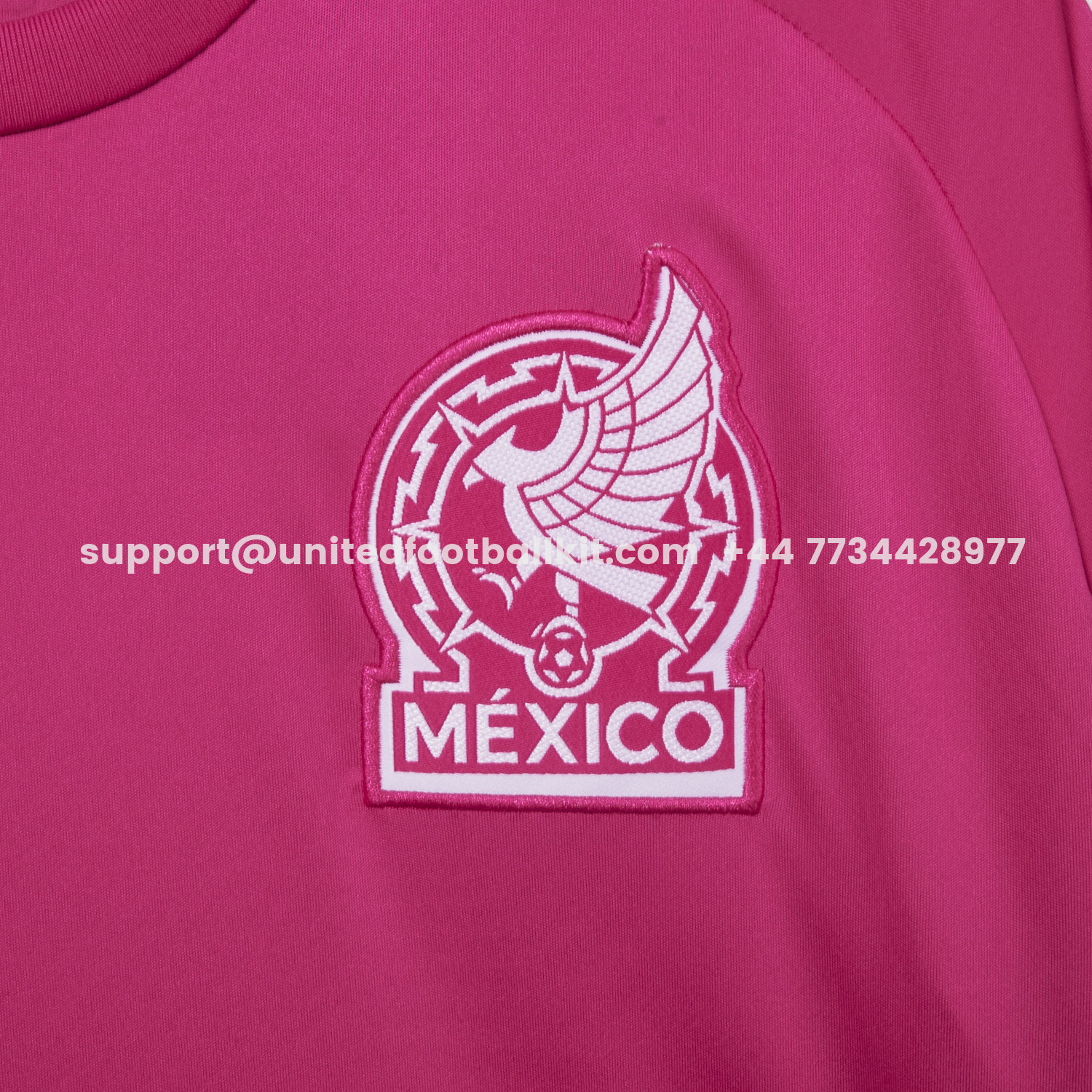 Unitedfootballkit.com | Mexico 2026 Pink Goalkeeper Long Sleeves Jersey - Fans Version -Customize Name, Number and Patch | Worldwide Shipping