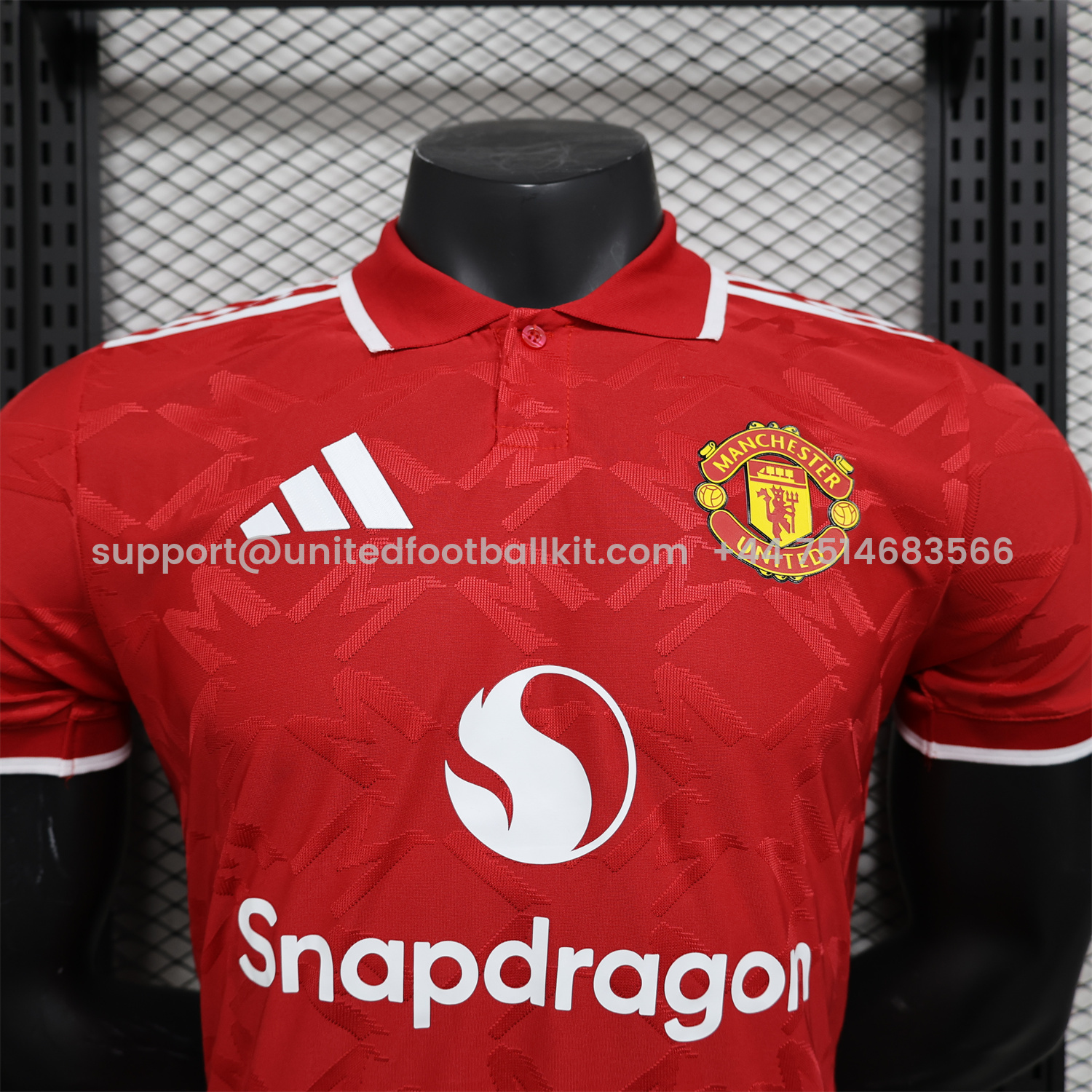 Unitedfootballkit.com | Manchester United 24-25 Red POLO Jersey - Player Version -Customize Name, Number and Patch | Worldwide Shipping