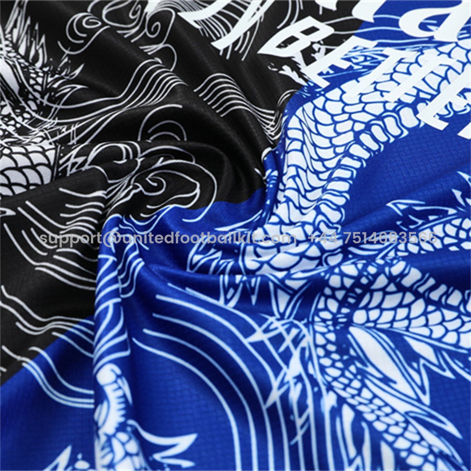 Unitedfootballkit.com | Real Madrid 25-26 Kid Short-Sleeve Training Set - Blue Black Dragon Top & Black Shorts -Customize Name, Number and Patch | Worldwide Shipping