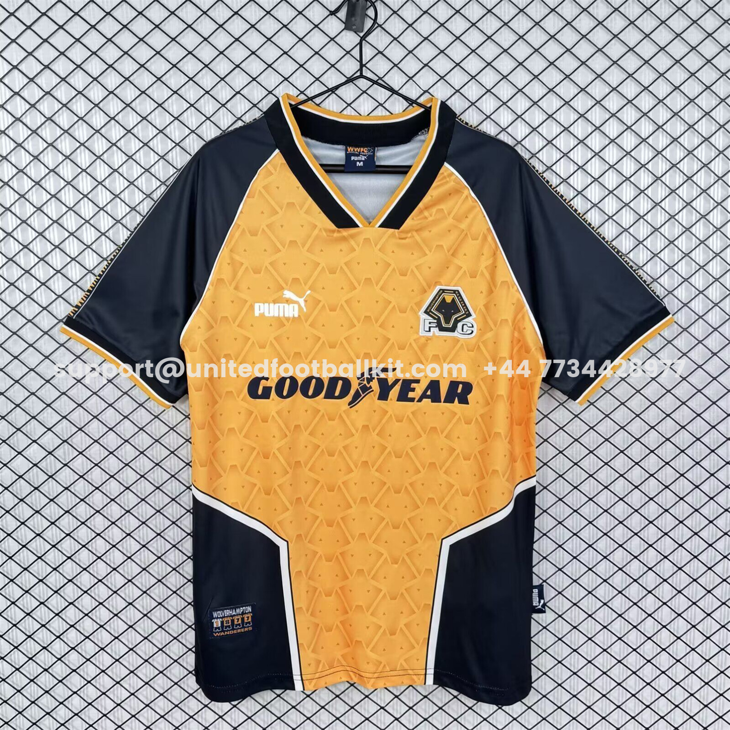 Unitedfootballkit.com | Retro Wolverhampton Wanderers Wolves 1996-98 Home Jersey -Customize Name, Number and Patch | Worldwide Shipping