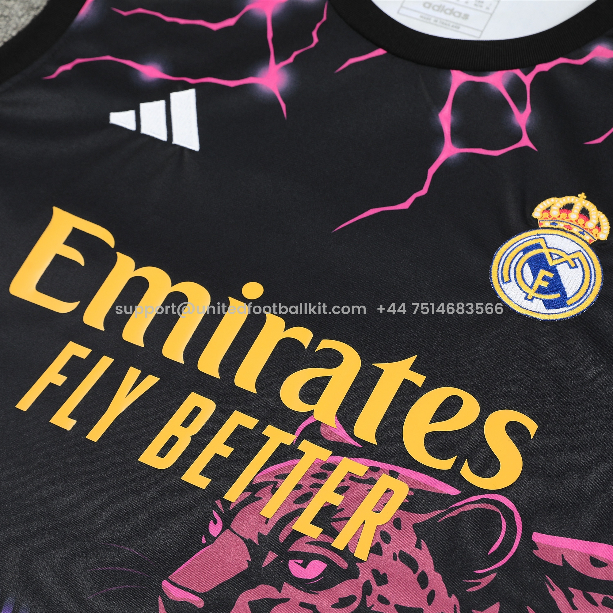 Unitedfootballkit.com | Real Madrid 24-25 Vest Training Set - Purple & Black Leopard -Customize Name, Number and Patch | Worldwide Shipping