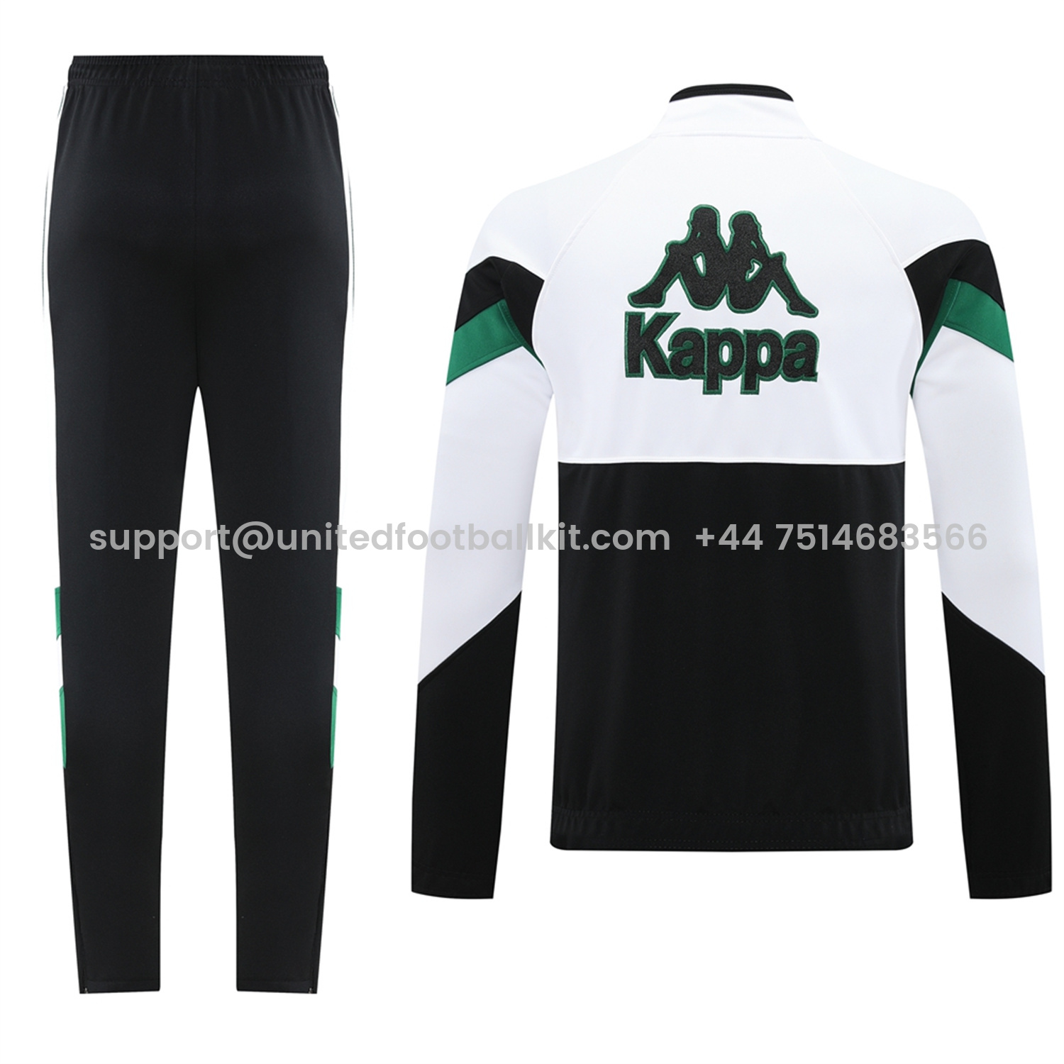 Unitedfootballkit.com | Real Betis 25-26 Jacket Training Tracksuit - Green White Black Throwback Jackets & Black Pants -Customize Name, Number and Patch | Worldwide Shipping