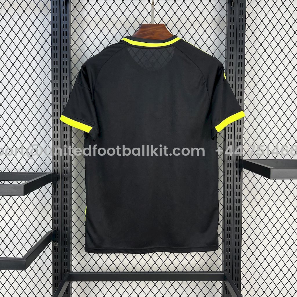 Unitedfootballkit.com | Real Madrid 25-26 Snake and Green Flowers Black Jersey - Fans Version -Customize Name, Number and Patch | Worldwide Shipping