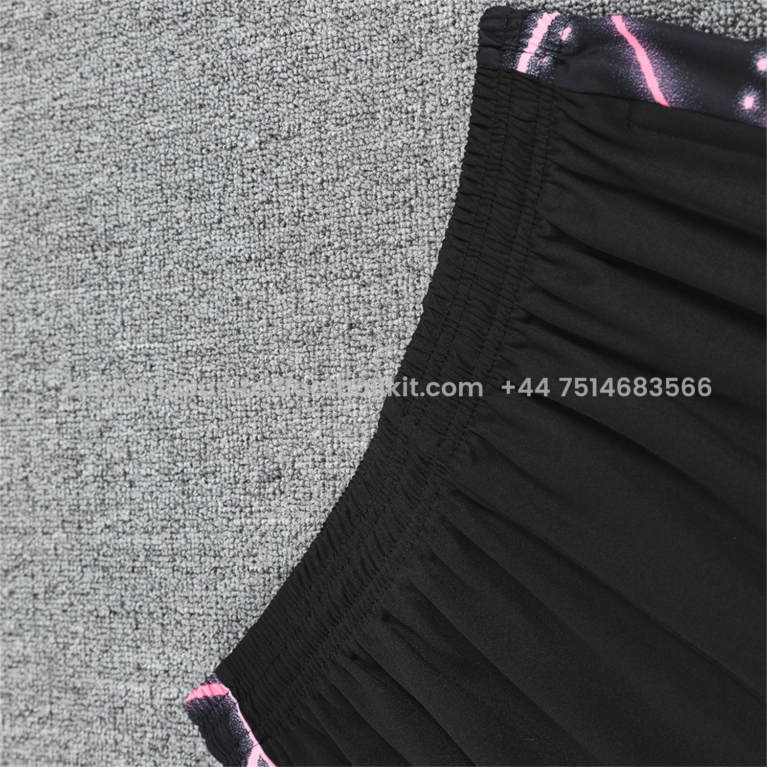 Unitedfootballkit.com | Paris Saint-Germain PSG 25-26 Short-Sleeve Training Set - Pink Fluorescent Rays Black Top & Black Shorts -Customize Name, Number and Patch | Worldwide Shipping