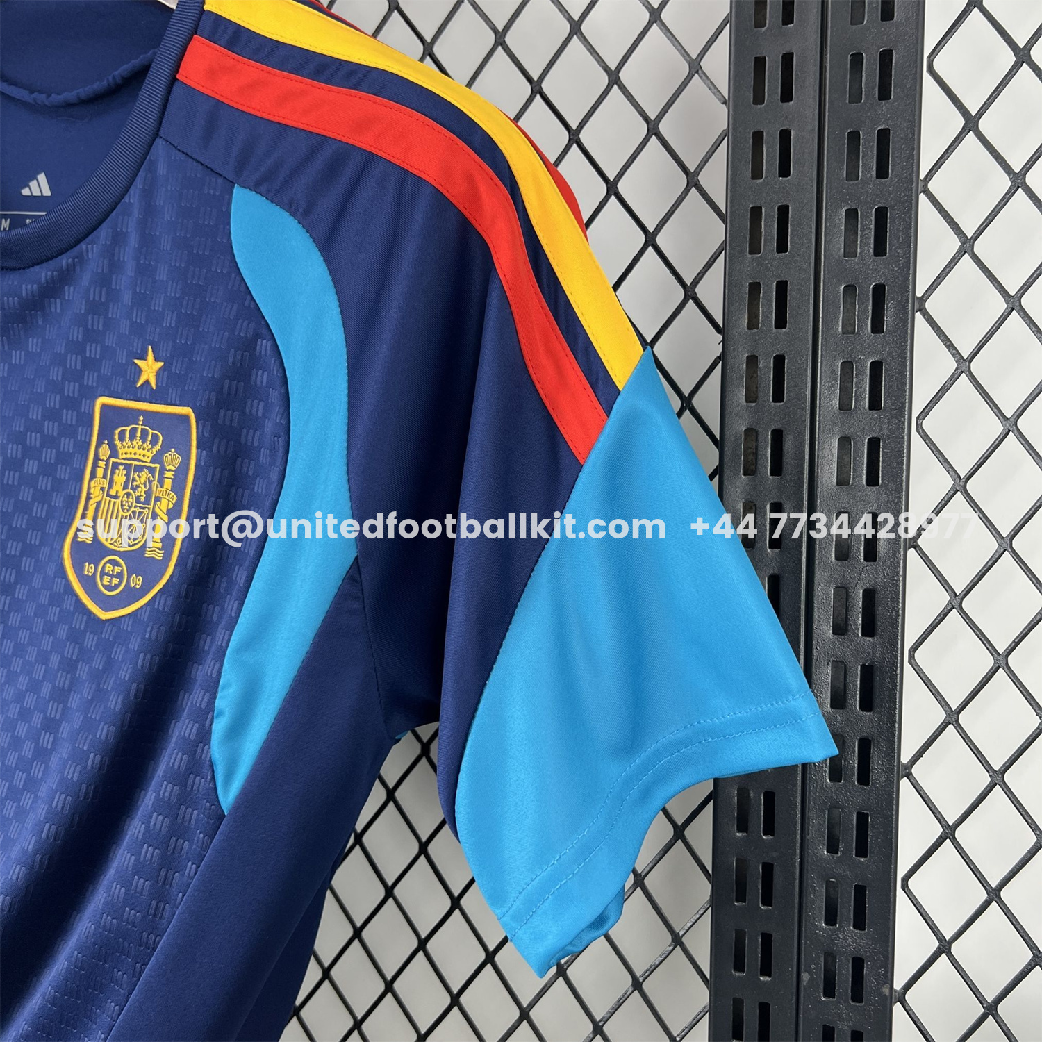 Unitedfootballkit.com | Spain 2026 Dark Blue Pre-Match Training Jersey - Fans Version -Customize Name, Number and Patch | Worldwide Shipping