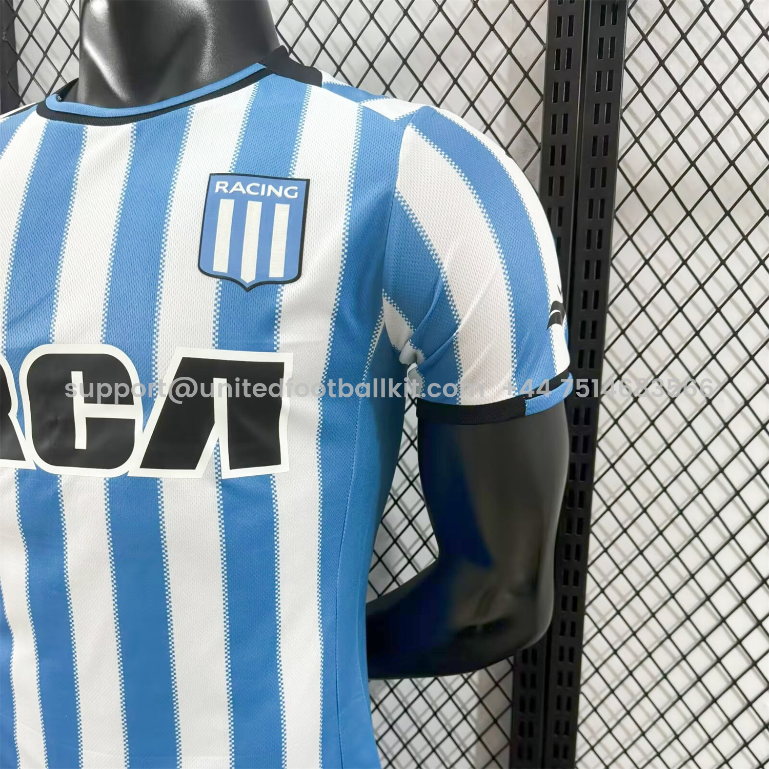 Unitedfootballkit.com | Racing Club de Avellaneda 24-25 Home Jersey - Player Version -Customize Name, Number and Patch | Worldwide Shipping