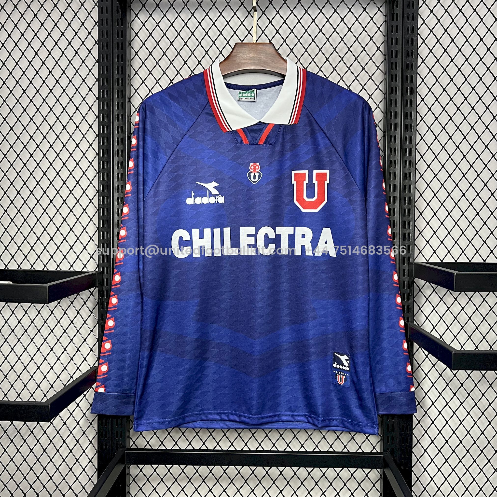 Unitedfootballkit.com | Retro Universidad De Chile 1996 Home Long Sleeve Jersey -Customize Name, Number and Patch | Worldwide Shipping