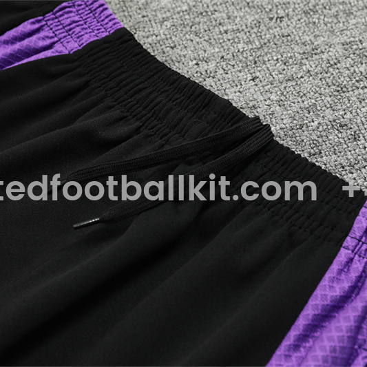 Unitedfootballkit.com | Real Madrid 24-25 Long Sleeve Training Set - Player Version - Black and Purple -Customize Name, Number and Patch | Worldwide Shipping