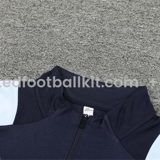 Unitedfootballkit.com | Real Madrid 24-25 Long Sleeve Training Set - Deep Blue -Customize Name, Number and Patch | Worldwide Shipping