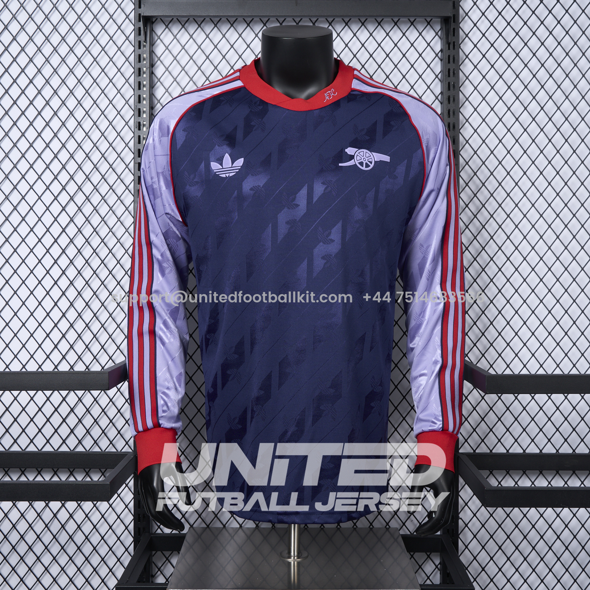 Unitedfootballkit.com | Arsenal 24-25 Originals LFSTLR Long Sleeve Purple Jersey - Player Version -Customize Name, Number and Patch | Worldwide Shipping