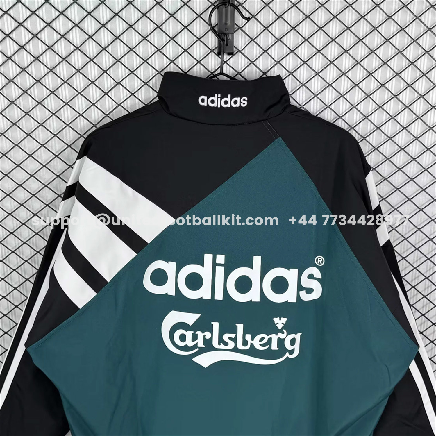 Unitedfootballkit.com | Retro Liver.pool 1995-96 Green And Black Windbreaker -Customize Name, Number and Patch | Worldwide Shipping